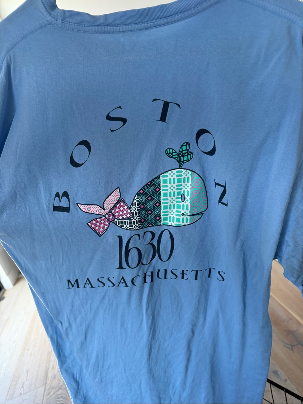 Light Blue Boston Massachusetts Graphic Long-Sleeve Tee - Picture 4 of 4